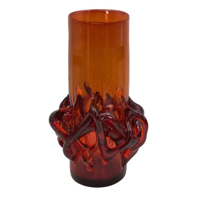 Handmade Flower Vase by Jerzy Słuczan-Orkusz für Krakowski Instytut Szkła, Poland, 1970s For Sale