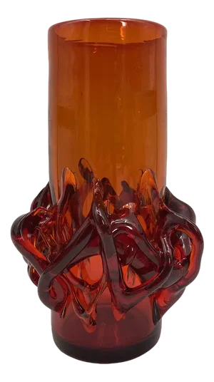 Handmade Flower Vase by Jerzy Słuczan-Orkusz für Krakowski Instytut Szkła, Poland, 1970s