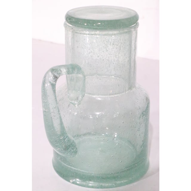 Vintage Seed Glass Water Pitcher and Glass For Sale In New York - Image 6 of 6
