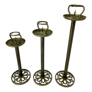 Sarreid Korean Floor Candle Stands - Set of 3 For Sale