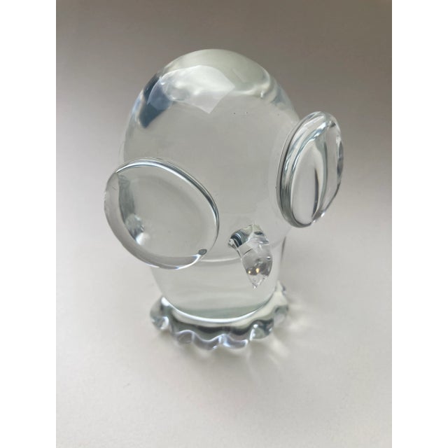 1980s Vintage Murano Owl Signed Licio Zanetti Crystal Owl Circa 1980 For Sale - Image 5 of 13