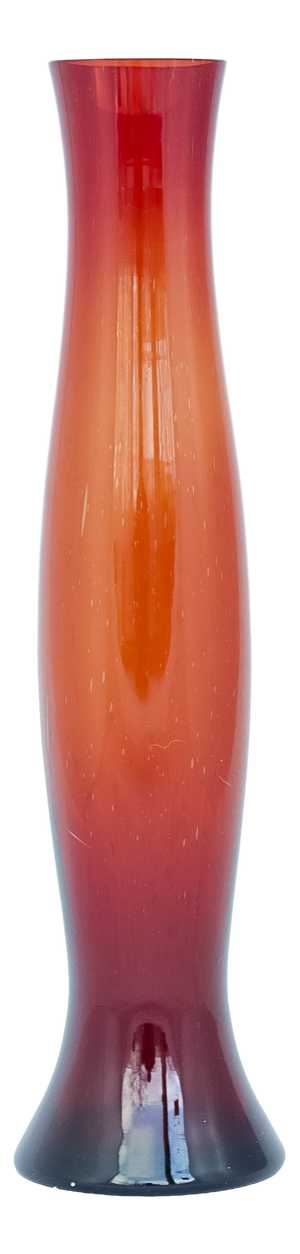 XLarge Gradient Vase in Red and Orange Hand-Blown Soda Glass by Zbigniew Horbowy for Sudety Glassworks, Poland, 1970s