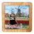 Late 20th Century Holland Tulip Garden Ceramic Tile Wall Plaque in a Natural Wood Frame For Sale
