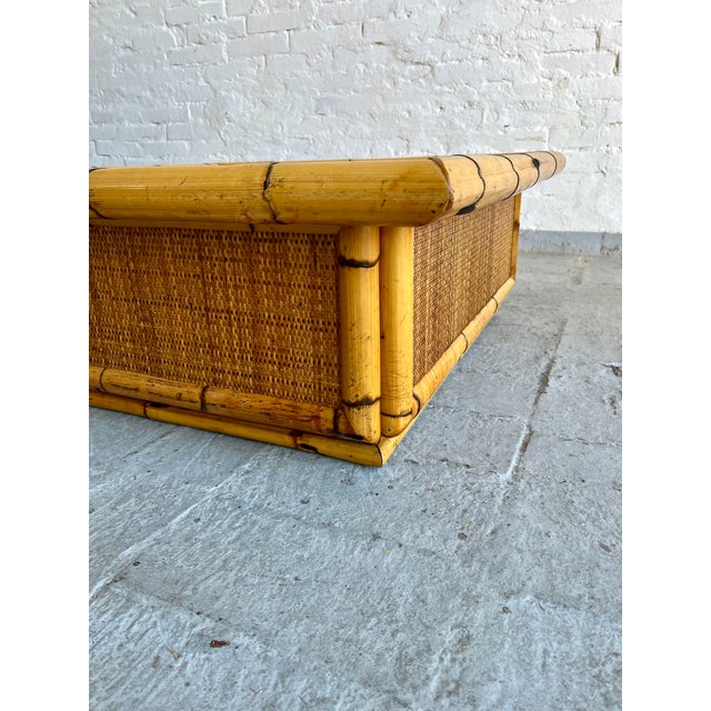 Wood Coffee Table in Rattan and Wicker from Dal Vera, 1970s For Sale - Image 7 of 14