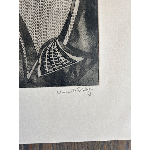 Mid-Century Modern Annette Robyns Signed Original Etching Midcentury Modern Art Print For Sale - Image 3 of 6