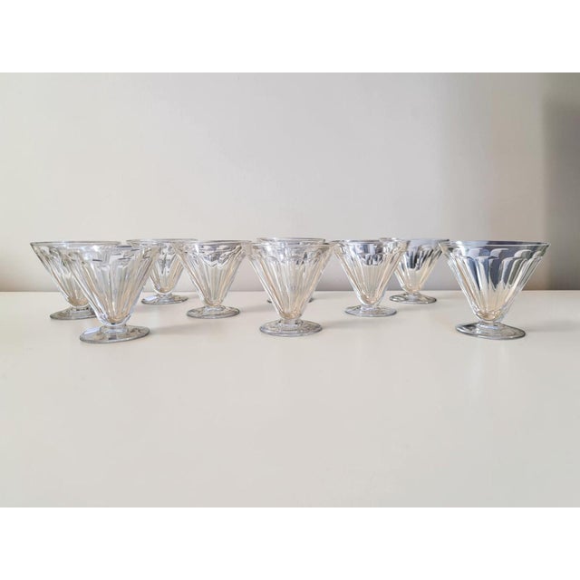 Vintage Crystal Wine Glasses with Rex Pattern from Baccarat, 1920s, Set of 9 For Sale - Image 3 of 10