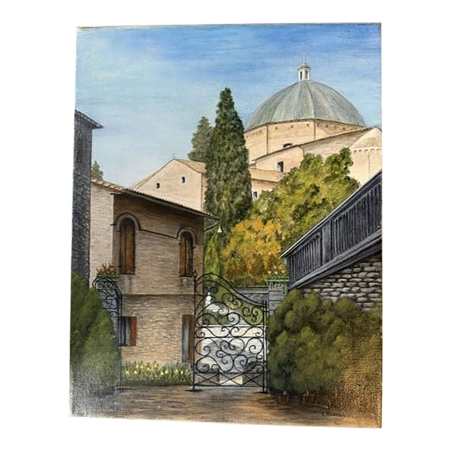 Vintage Italian Landscape Painting by Eleanor Hannah Harris – Dated 1990 For Sale