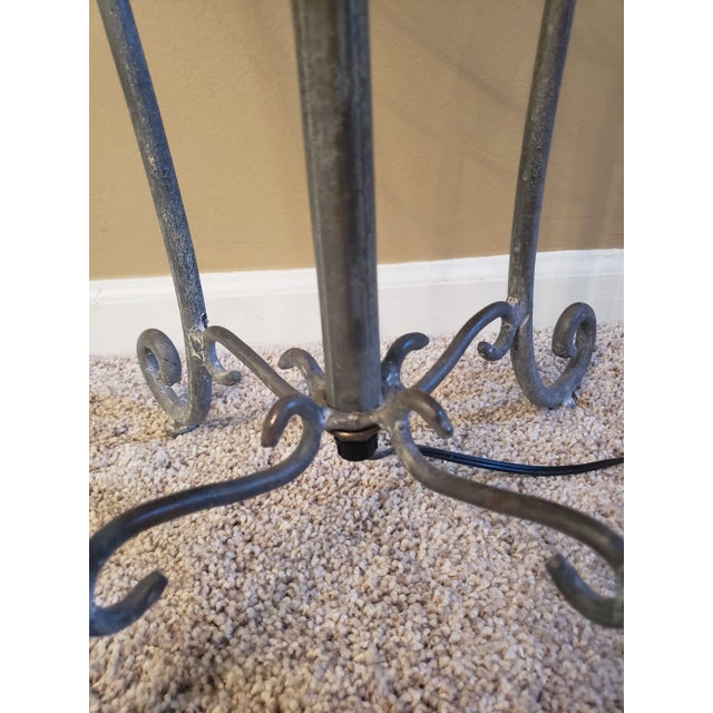 Frederick Cooper Iron Floor Lamp With Glass Table For Sale In Indianapolis - Image 6 of 13