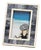 Mendocino Blue Carved Faux Bone Photo Frame - 4" X 6" For Sale