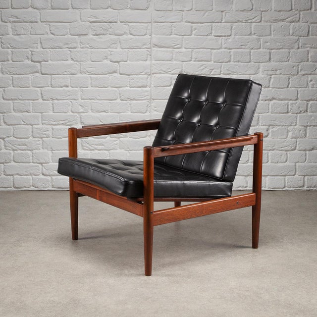 Mid-Century Modern Mid-Century Rosewood and Skai Armchair by Børge Jensen & Sønner for Bernstorffsminde, Denmark, 1960s For Sale - Image 3 of 17