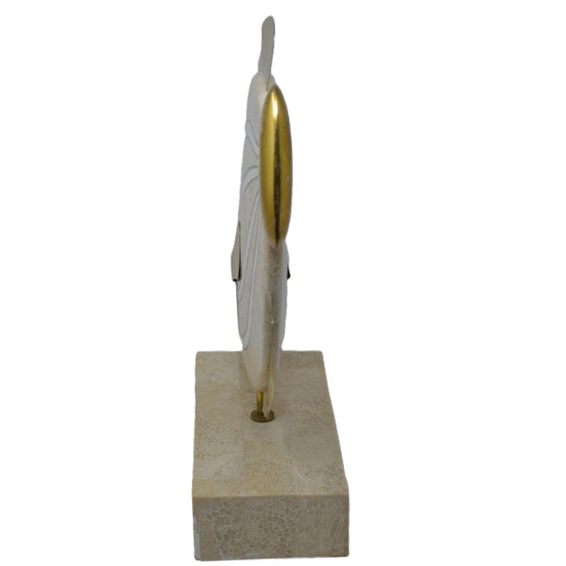 Maitland - Smith 1980s Maitland-Smith Style Tessellated Stone Mother of Pearl Brass Fish For Sale - Image 4 of 11