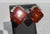 Mid-Century Modern Gold Plated Faux Maderia Topaz Clip-On For Sale - Image 3 of 5
