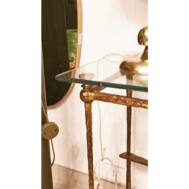 Gilt Iron and Glass Console by Giovanni Banci for Hermes, Italy, 1970s For Sale - Image 6 of 9