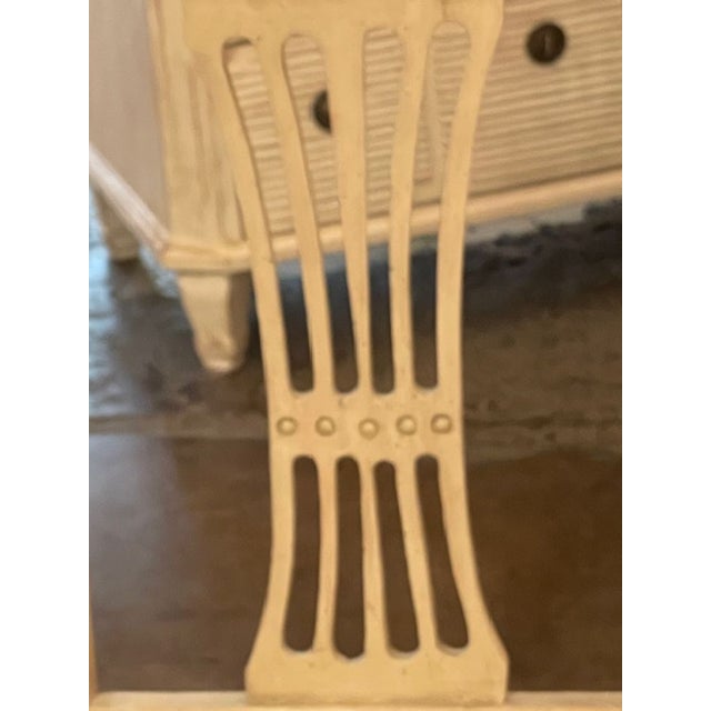 White Set of 4 Late 19th C. Swedish Carved and Painted Side Chairs For Sale - Image 8 of 8