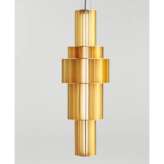 Not Yet Made - Made To Order T Gr Golden Suspended Lamp by Stephen Burks Babel for Parachilna For Sale - Image 5 of 12