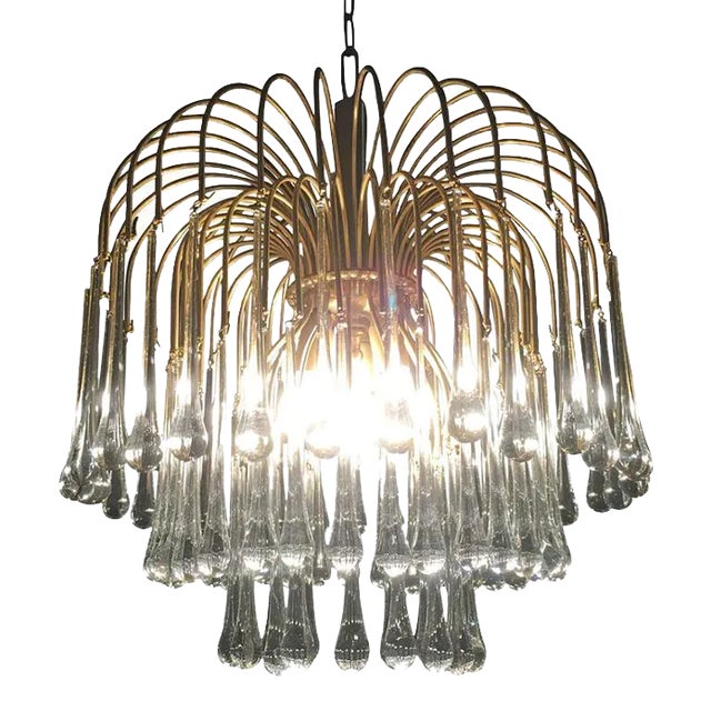 Murano Chandelier in the Style of Venini, 1960s For Sale
