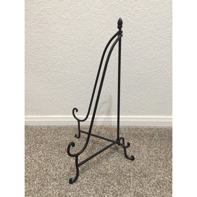 Vintage Large Wrought Iron Plate and Artwork Table Easels Set of 4