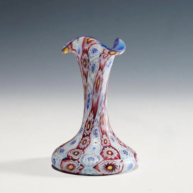 Small Millefiori Murano Glass Vase from Vetreria Fratelli Toso, 1910s For Sale - Image 4 of 8