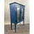 Farmhouse Modern Farmhouse Blue Solid Pin With Silver-Tone Mesh Doors Server or Cabinet For Sale - Image 3 of 13
