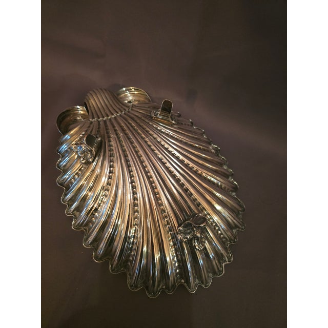 Abstract 1910s Shell Shaped Silver Plated Bowl For Sale - Image 3 of 7