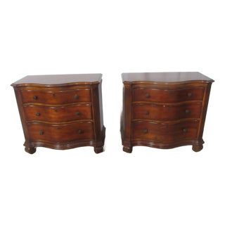 1980s Pair Designer Cherry Ethan Allen Nightstands Bachelors Chests Tuscany For Sale