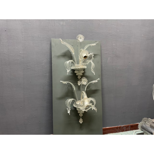 Vintage Venetian Murano Glass Wall Sconces, 1970s, Set of 2 For Sale - Image 10 of 13