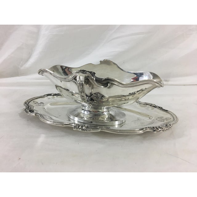 This sauce boat is in excellent condition, with a wonderful monogram of "AS". Dates from between the 1900's and 1920's.