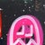Textile City Nights - Retro Pacman Inspired Mixed Media Graffiti Artwork on Canvas by Amber Goldhammer For Sale - Image 7 of 9
