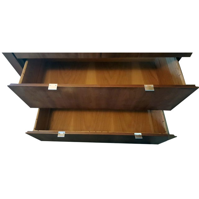 1970s Danish Modern Dillingham Walnut Conjoined Twin Enclosed Storage