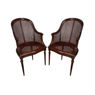 Set of Mahogany Armchairs in Louis XVI Style, 1890s For Sale