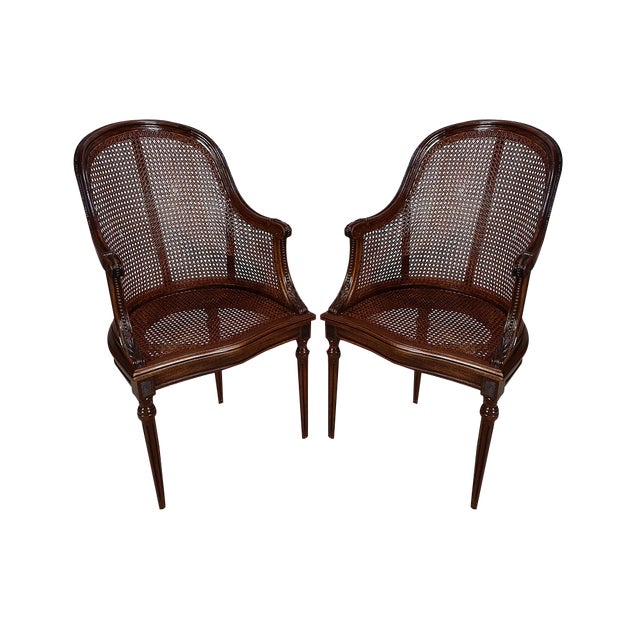 Set of Mahogany Armchairs in Louis XVI Style, 1890s For Sale