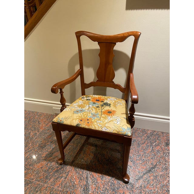 1950s Vintage Floral Upholstered Chair For Sale - Image 10 of 10