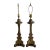 Pair of Brass Prickets Adapted as Lamps on Wood Bases, Late 19th Century For Sale