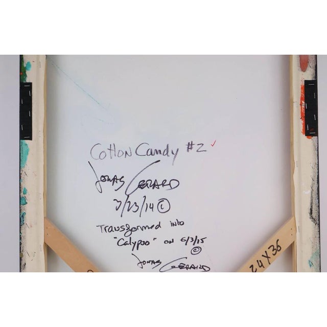 Jonas Gerard Original Jonas Gerard Oil Painting “Cotton Candy #2” / “Calypso” 24” X 36” Signed For Sale - Image 4 of 12