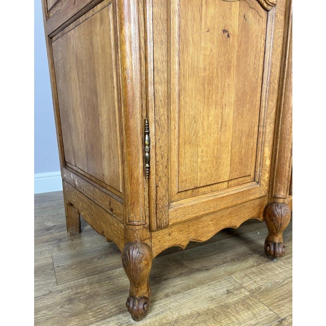 Vintage French Louis XVI Style Wardrobe in Oak For Sale - Image 11 of 15