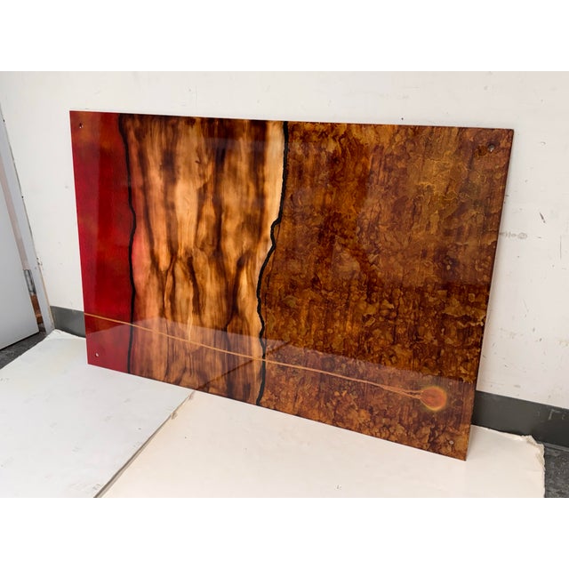 Contemporary Palomas Painted Glass Panel Wall Art For Sale - Image 3 of 12