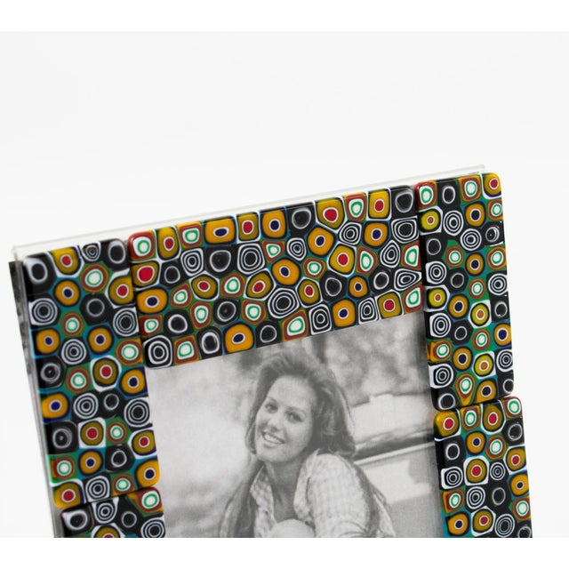 Murano Art Glass Picture Frame with Multicolor Murrine For Sale In Atlanta - Image 6 of 9