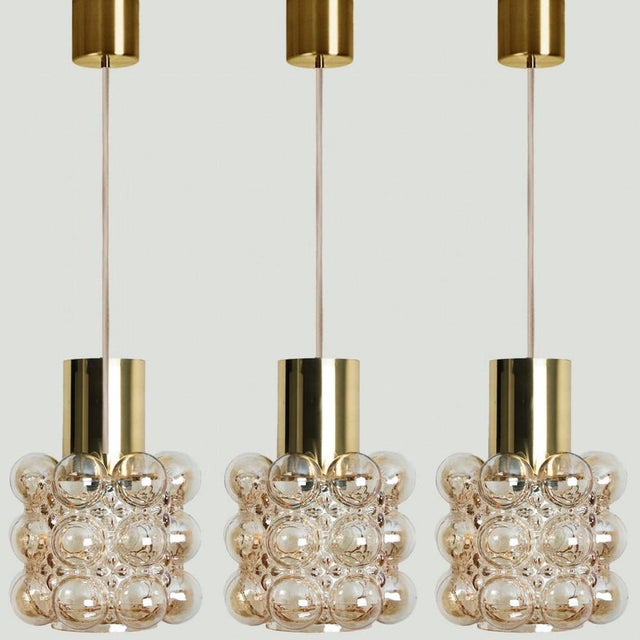 Glass Amber Glass Pendant attributed to Helena Tynell for Glashütte Limburg, 1960s For Sale - Image 7 of 18