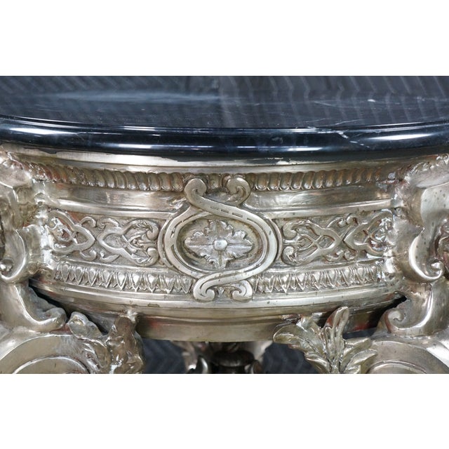Late 20th Century Royal Bronze Studio Neoclassical Greek God Marble Pedestal Table Plant Stand 33" For Sale - Image 4 of 18