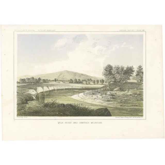 Sarony, Major & Knapp, Milk River and Panther Mountain in Montana and Alberta, Tinted Litho, 1856, Print For Sale - Image 6 of 6
