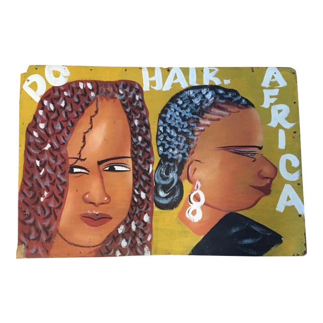 African Women Barber Shop Salon Sign, Ghana For Sale