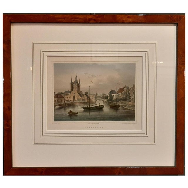 Antique print titled 'Zierikzee'. View of the city of Zierikzee, the Netherlands. This print originates from 'The kingdom...