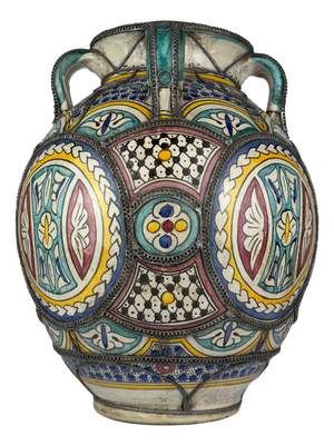 Vintage Moroccan Palatial Pottery Vase, 1930s-1950s