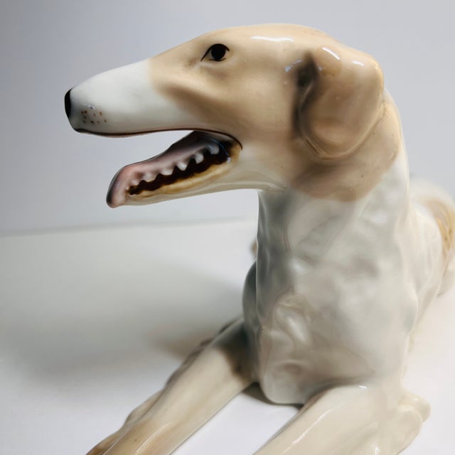Figurative Vintage Porcelain Borzoi Dog Figurine For Sale - Image 3 of 12