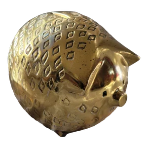 1960s Ben Seibel Jenfredware Brass Piggy Bank