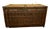 Wicker Rattan Vintage Chinoiserie Brass Trunk Storage Chest Mid 20th Century For Sale