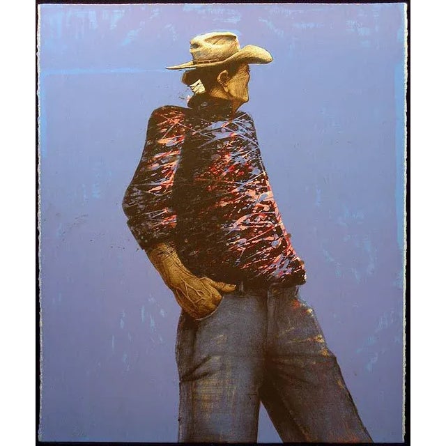 Contemporary Late 20th Century "Navajo Cowboy" Contemporary Native American Lithograph Print by Ed Singer For Sale - Image 3 of 3