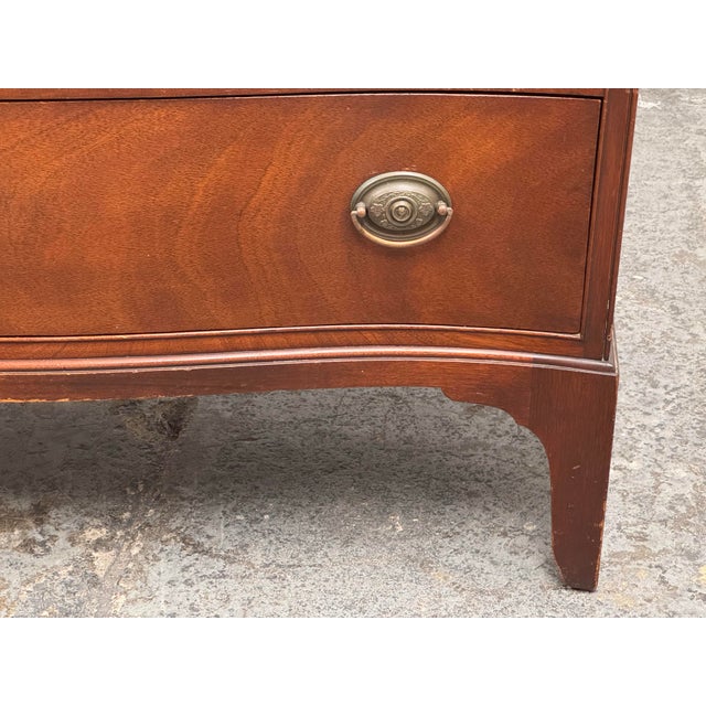 Federal-Style Mahogany Serpentine Three Drawer Dresser, Vintage For Sale - Image 11 of 12