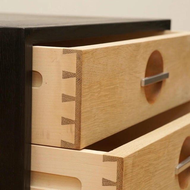 Mid-Century Modern 1970s Danish Black Oak Cabinet by Hans Wegner for Johannes Hansen For Sale - Image 3 of 6