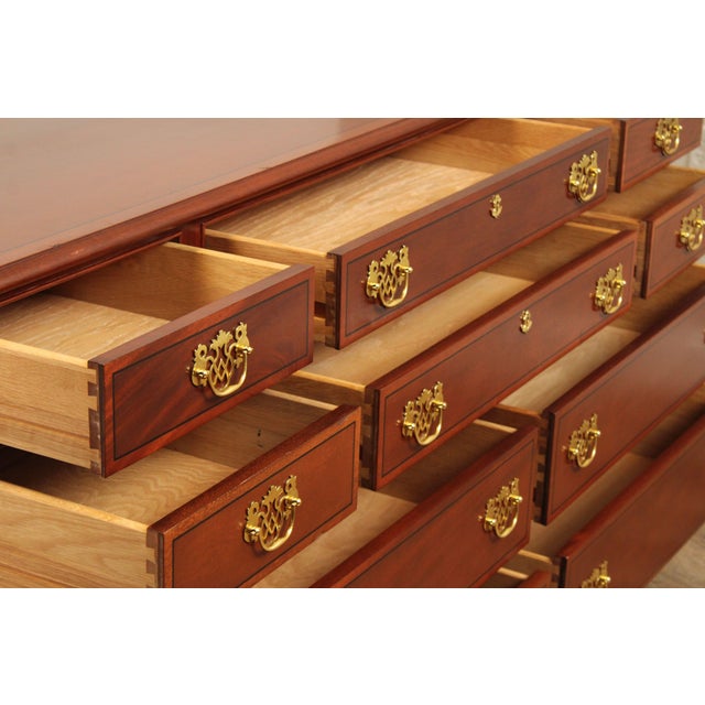 Stickley Stickley Chippendale Style Inlaid Mahogany Dresser For Sale - Image 4 of 12